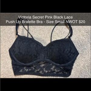Victoria's Secret Black Lace Push-Up Bra